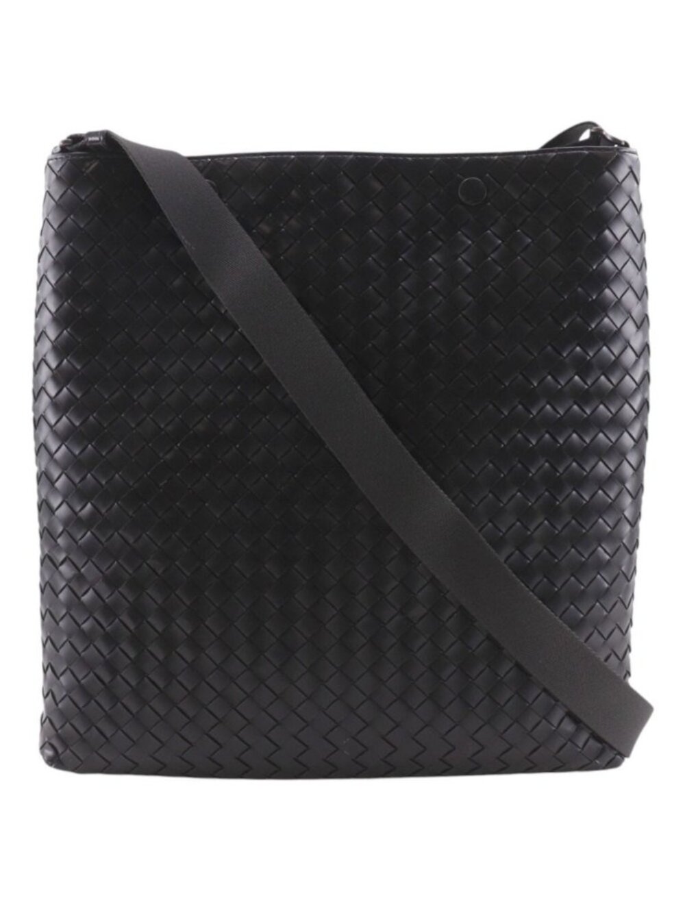 Bottega Veneta Messenger Bag Intrecciato Leather Black